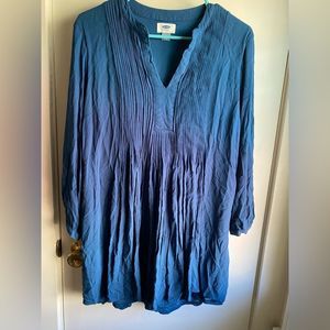 Old Navy M Tunic Pleated Front Navy
